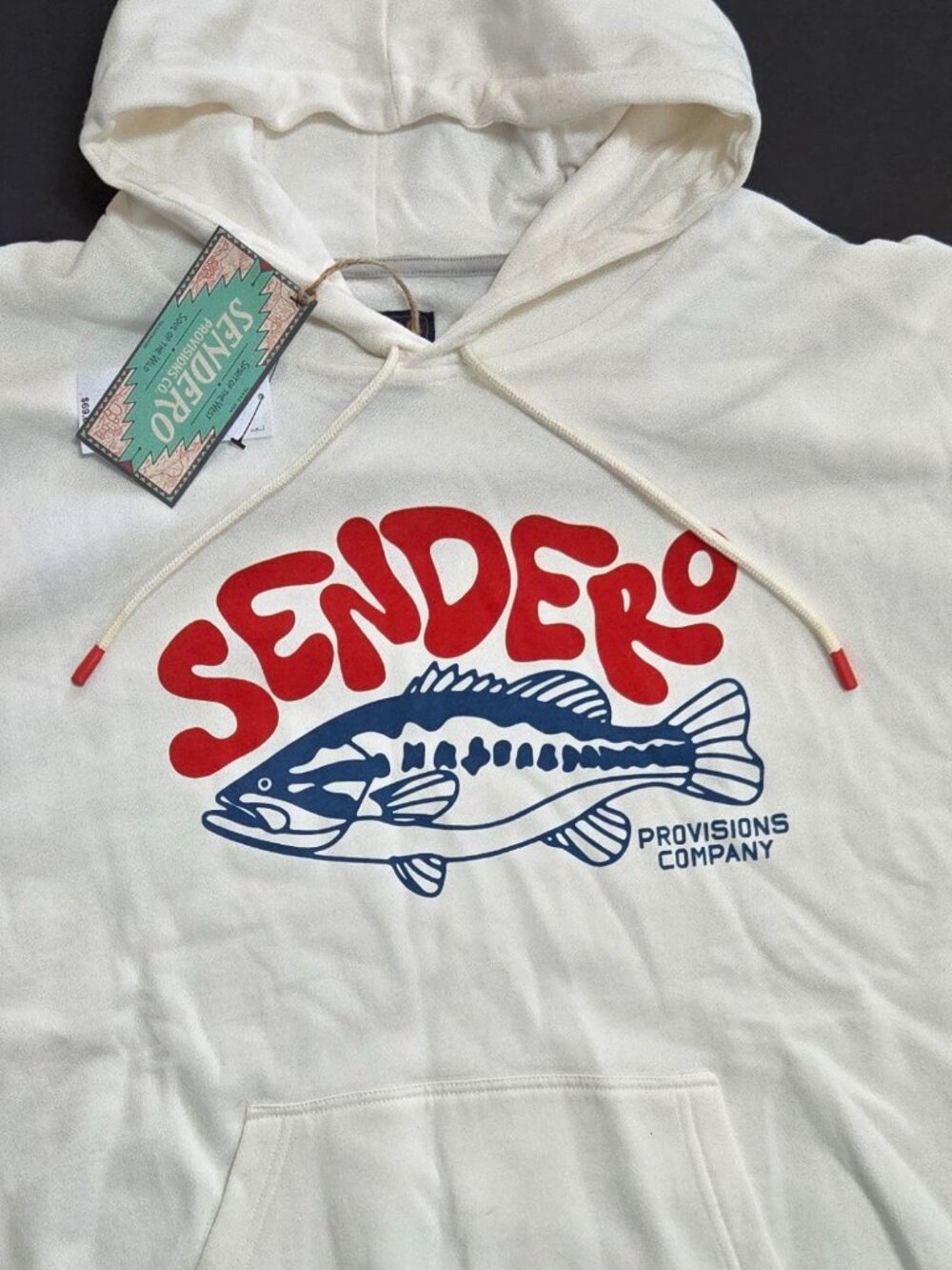 NWT Sendero Provisions Co. Hoodie XL – Cream Fish Graphic